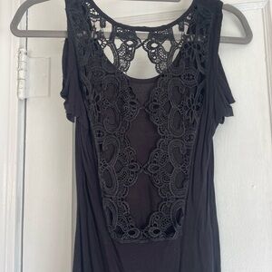 Black Open Back Design Tee